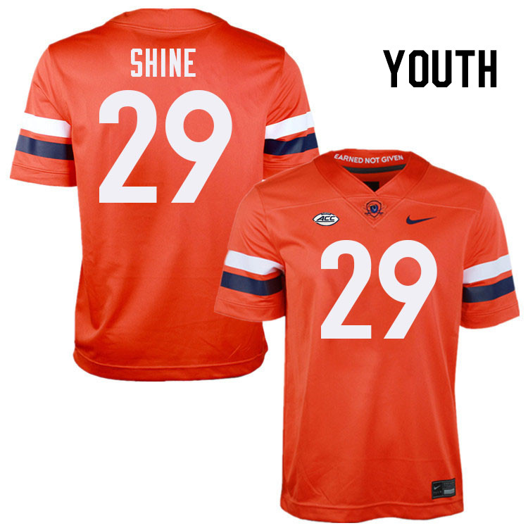 Youth Virginia Cavaliers #29 Kempton Shine College Football Jerseys Stitched-Orange